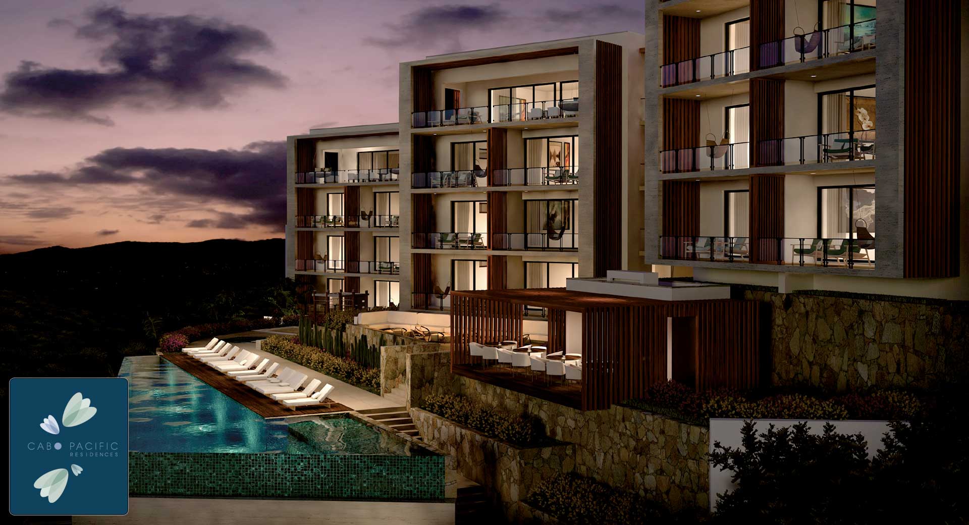 Exterior rendering of Cabo Pacific Residences